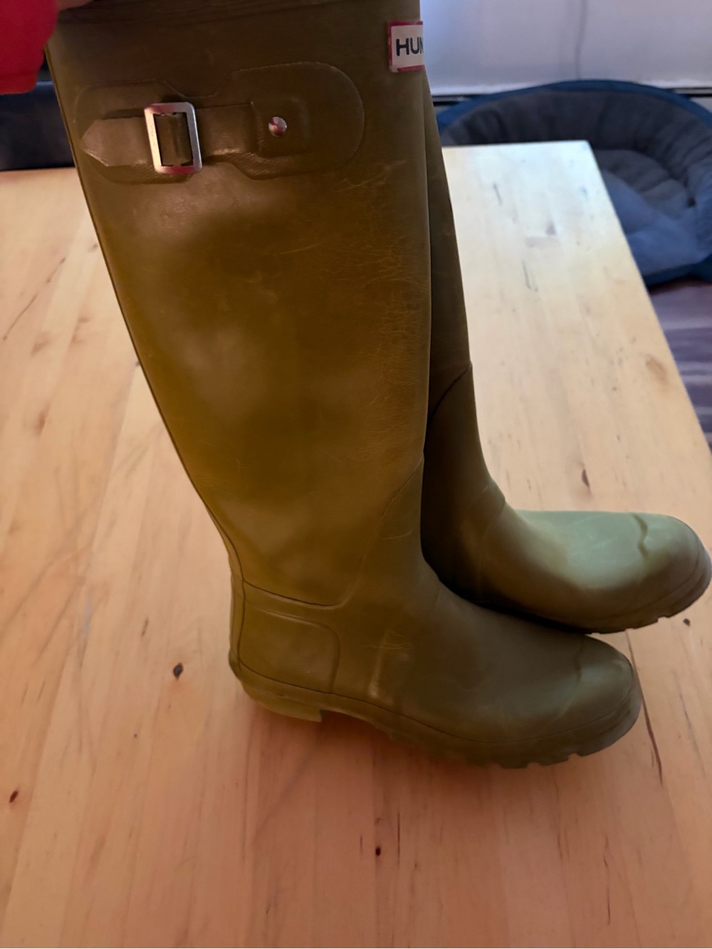 Hunter Olive Green Tall Rubber Rain Boots - Picture 6 of 10